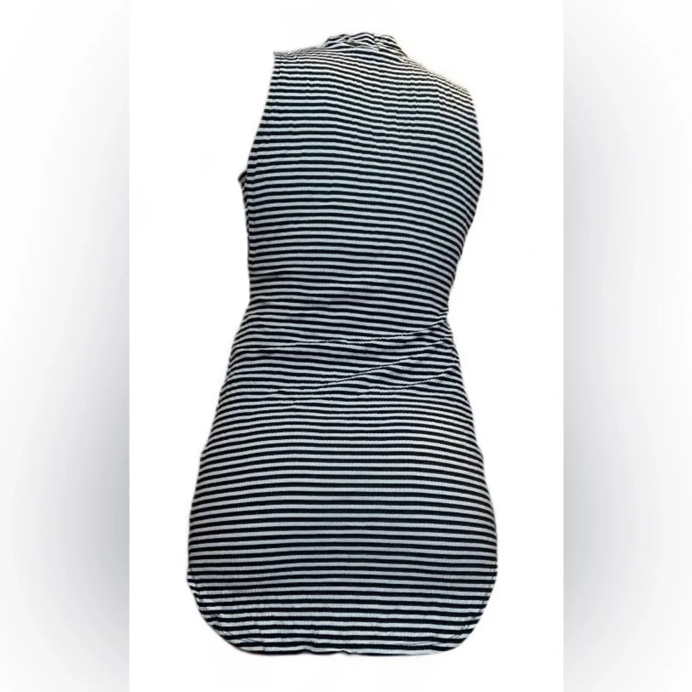 Papaya B&W Striped Dress, Soft Stretchy Black and White - Picture 4 of 10
